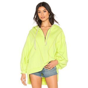 Free People Bright Lime Pullover Hoodie